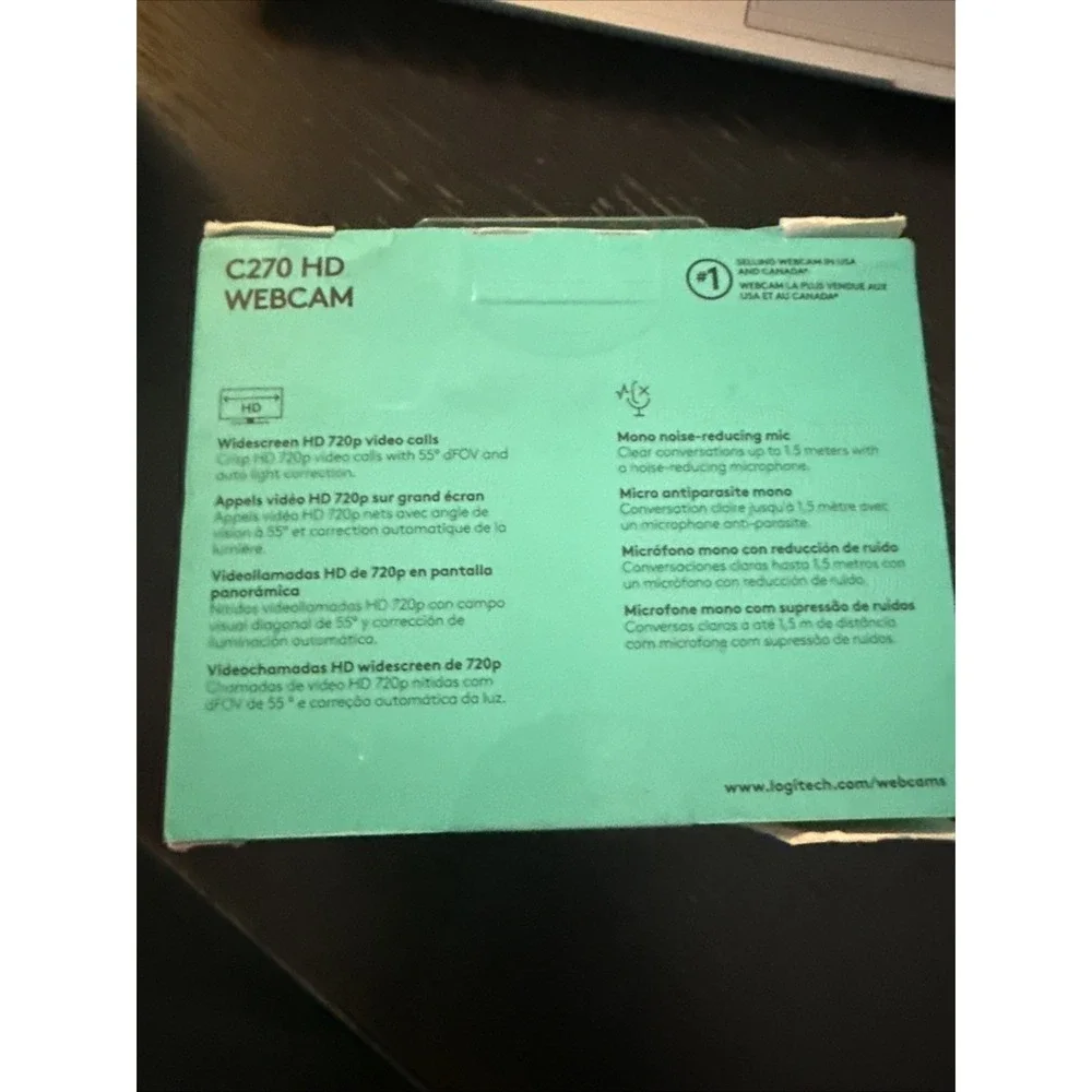 Logitech C270 HD Flexible Webcam 720p 30fps BUILT-IN Microphone FACTORY SEALED